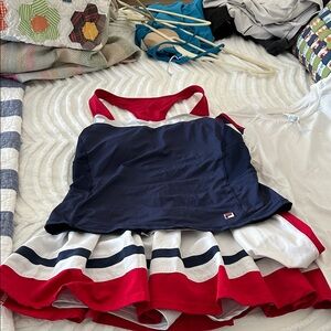 Fila heritage 3 piece tennis outfit skirt and tank and long sleeve top